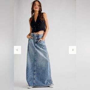 Free People “ We The Free” Denim Maxi Shirt